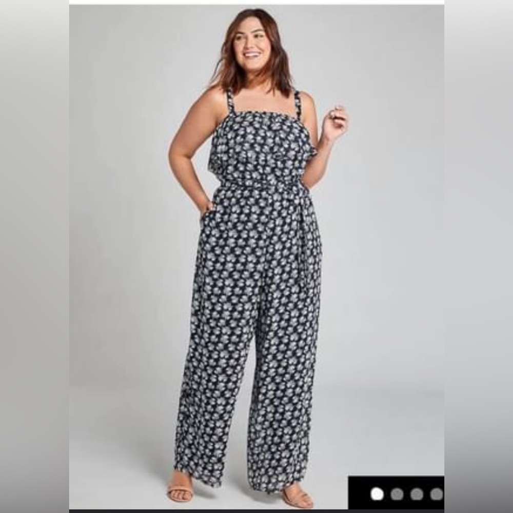 Lane Bryant Floral Pantsuit Jumper 18P